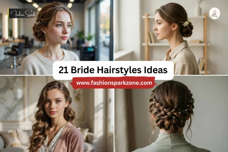 A bride with soft honey blonde waves and a delicate pearl hairpin tucked behind one ear.