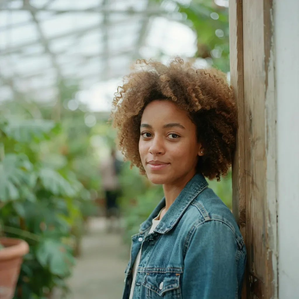 Brushed-out fluffy wash-and-go hairstyle