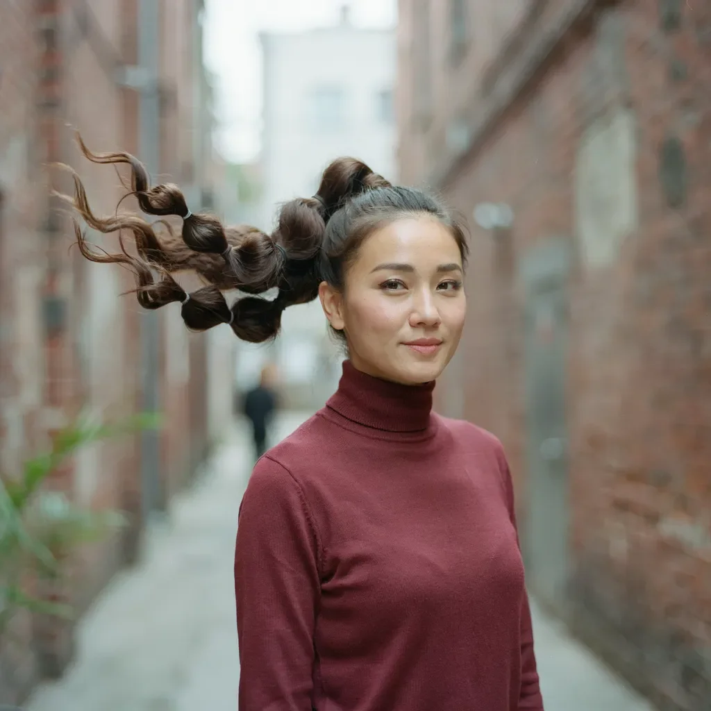 Bubble pony with wavy texture