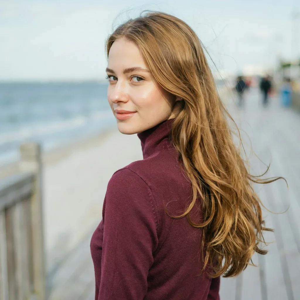 Caramel drizzle color on long light brown hair