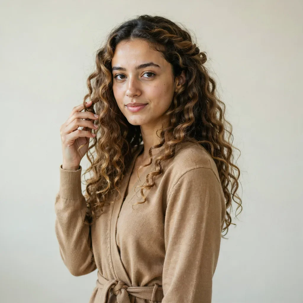 Cascading curls with twisted side braid bridal hairstyle