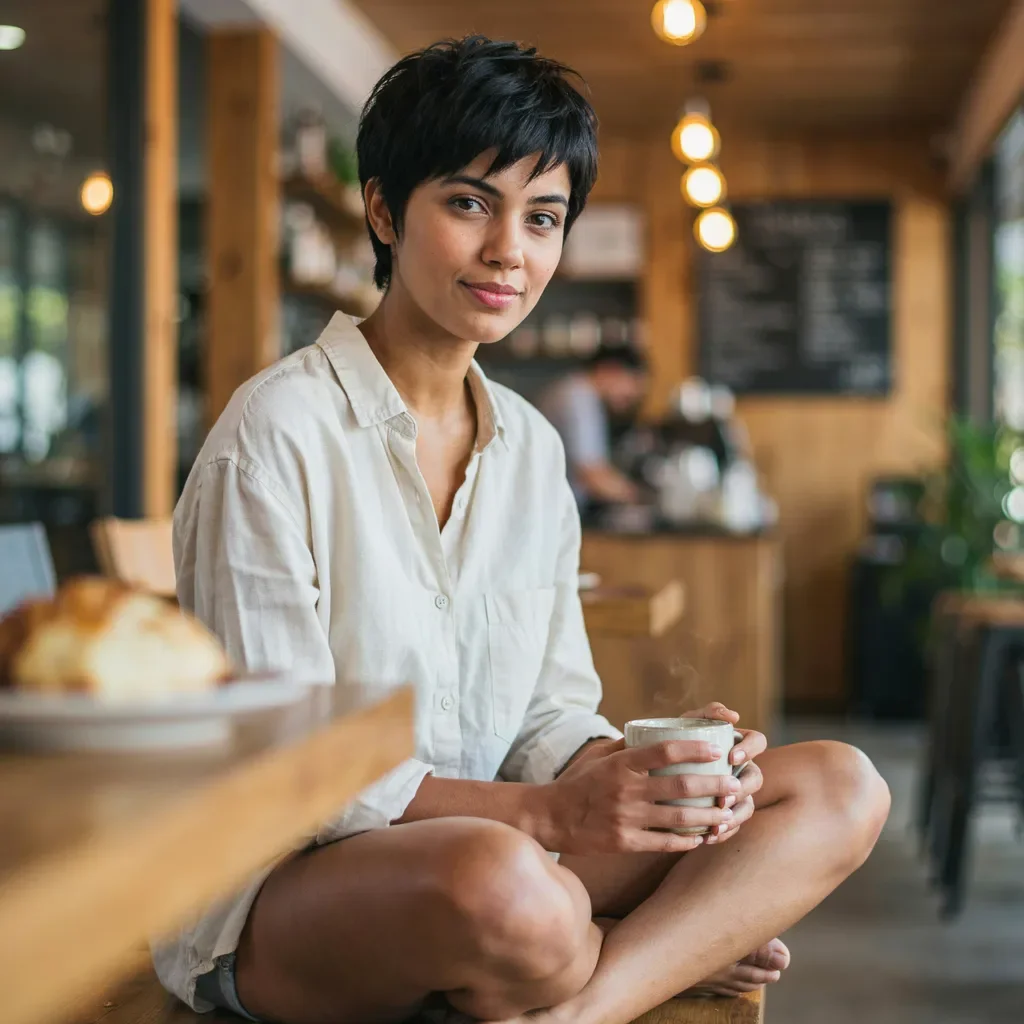 Choppy pixie cut with razor-cut edges hairstyle