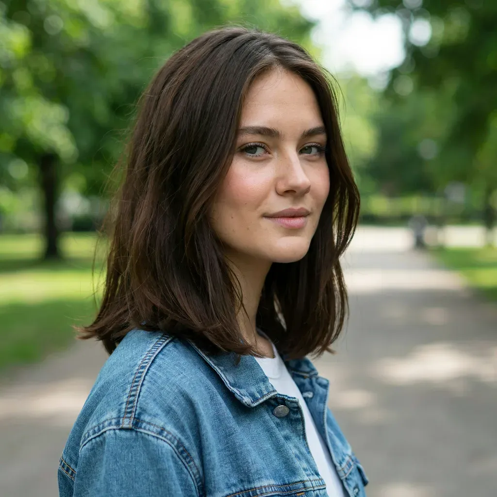Classic layered cut with face-framing strands hairstyle