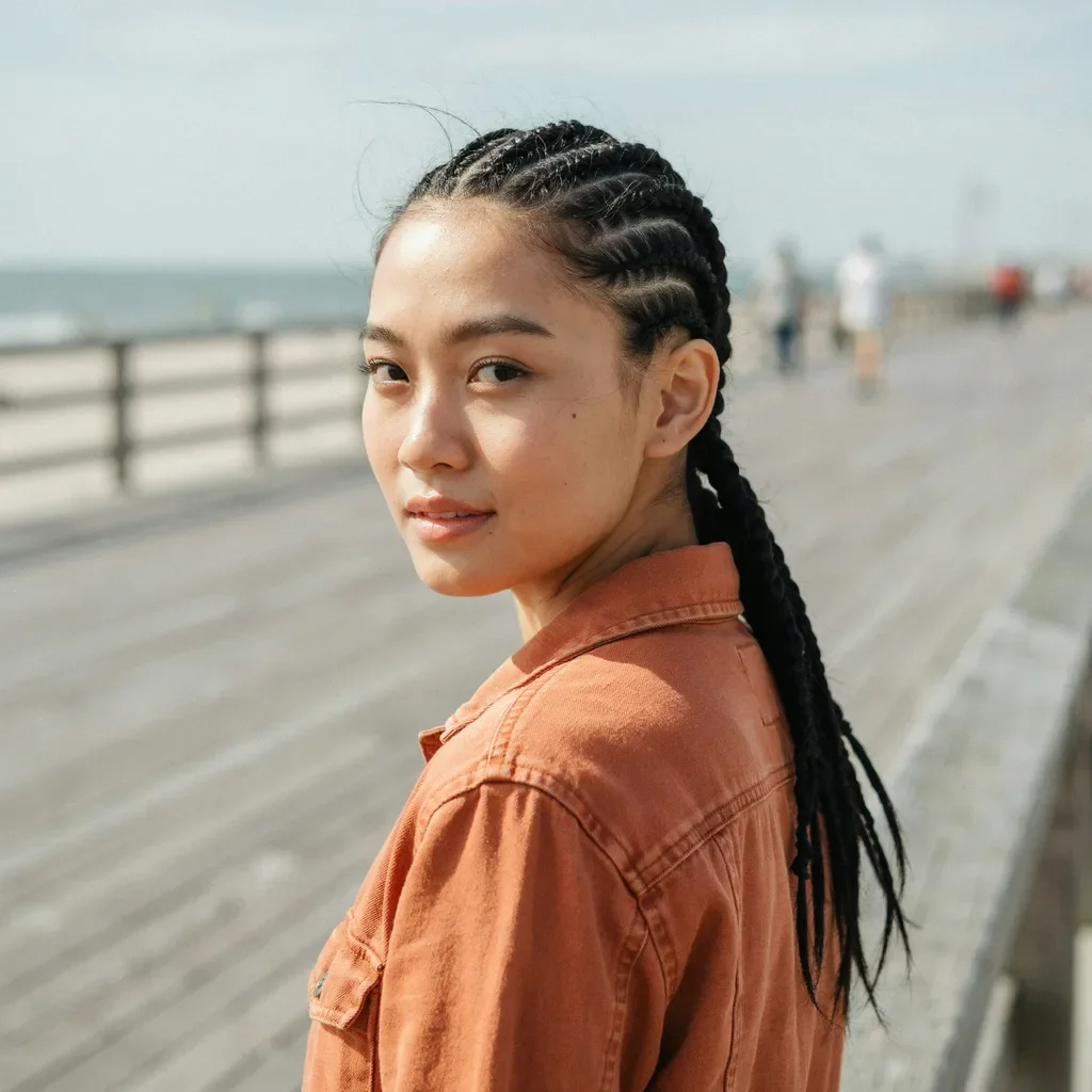 Classic straight back cornrows hairstyle