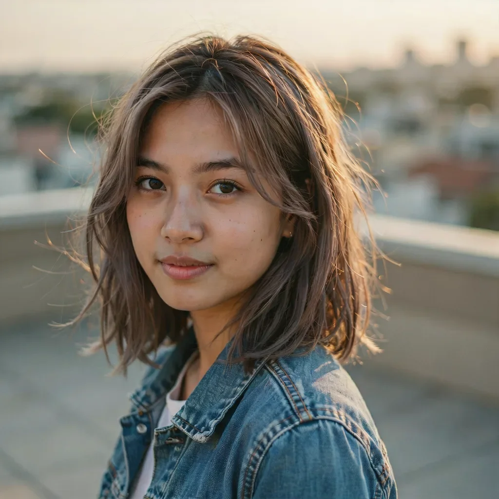 Cool-toned light brown shag haircut