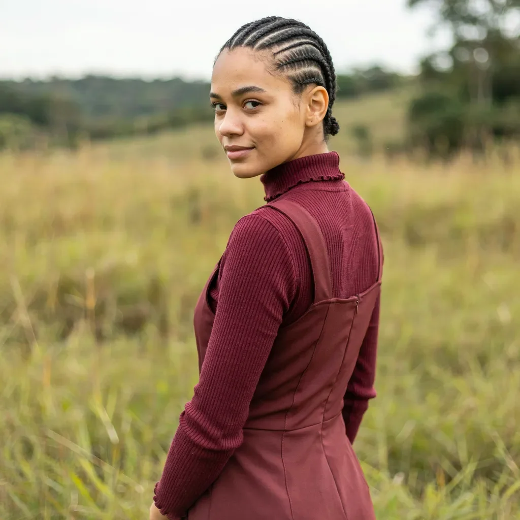 Cornrows with braided side design hairstyle