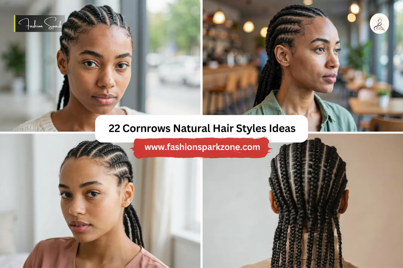 Neat black cornrows styled in straight rows for a clean natural hair look