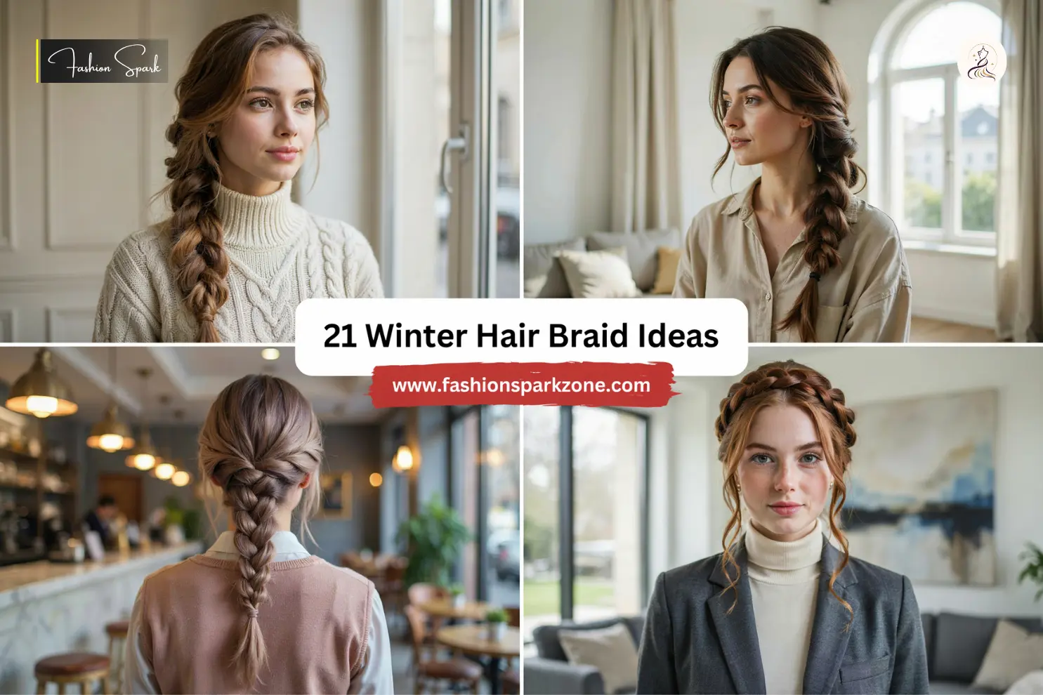 A loose side fishtail winter hair braid in honey blonde draped over one shoulder with a velvet ribbon woven through.