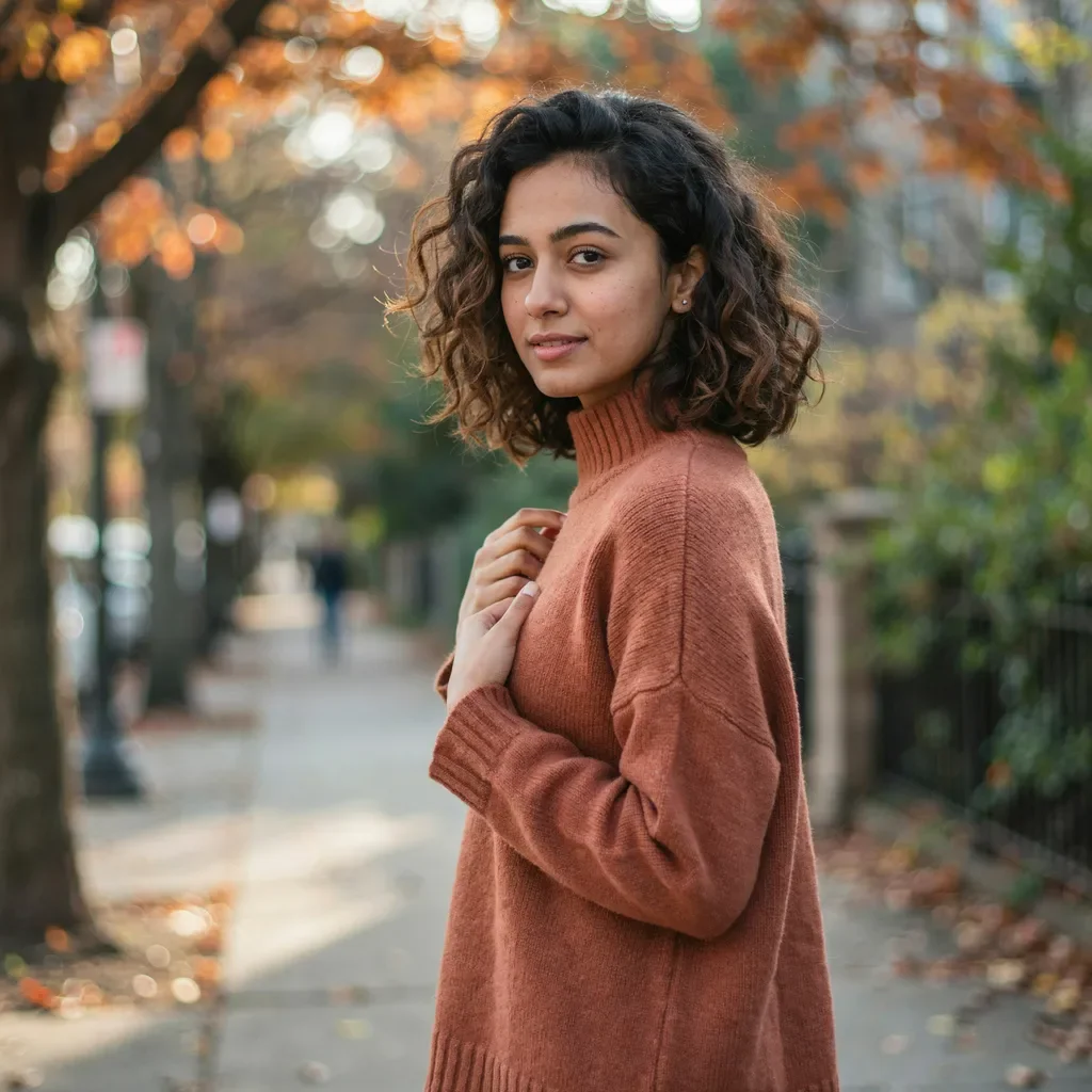 Shoulder length curly cut hairstyle