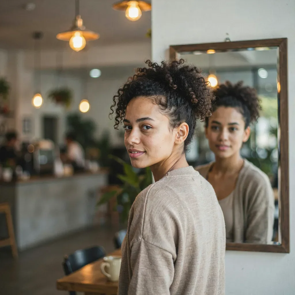 Curly top with faded sides hairstyle