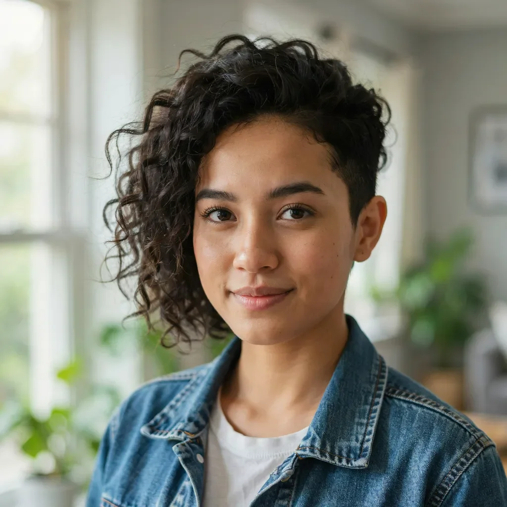 Curly undercut hairstyle