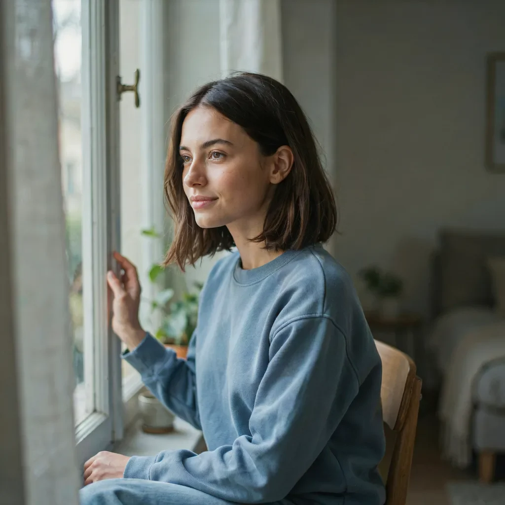 Deep side part lob hairstyle