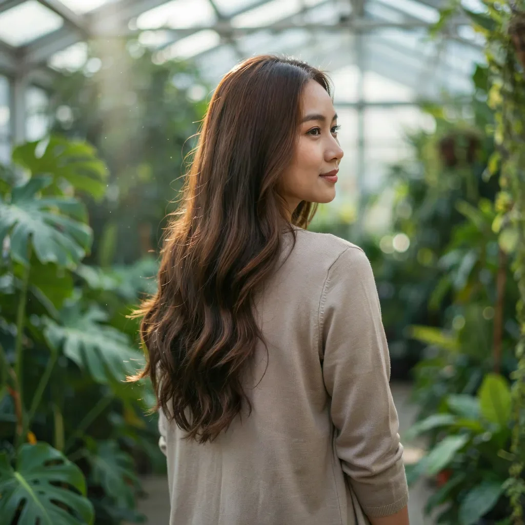 Deep wave style with rich cocoa color hairstyle