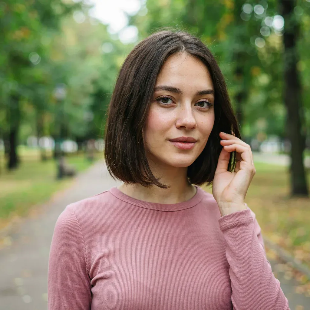 Straight hair with face-framing layers
