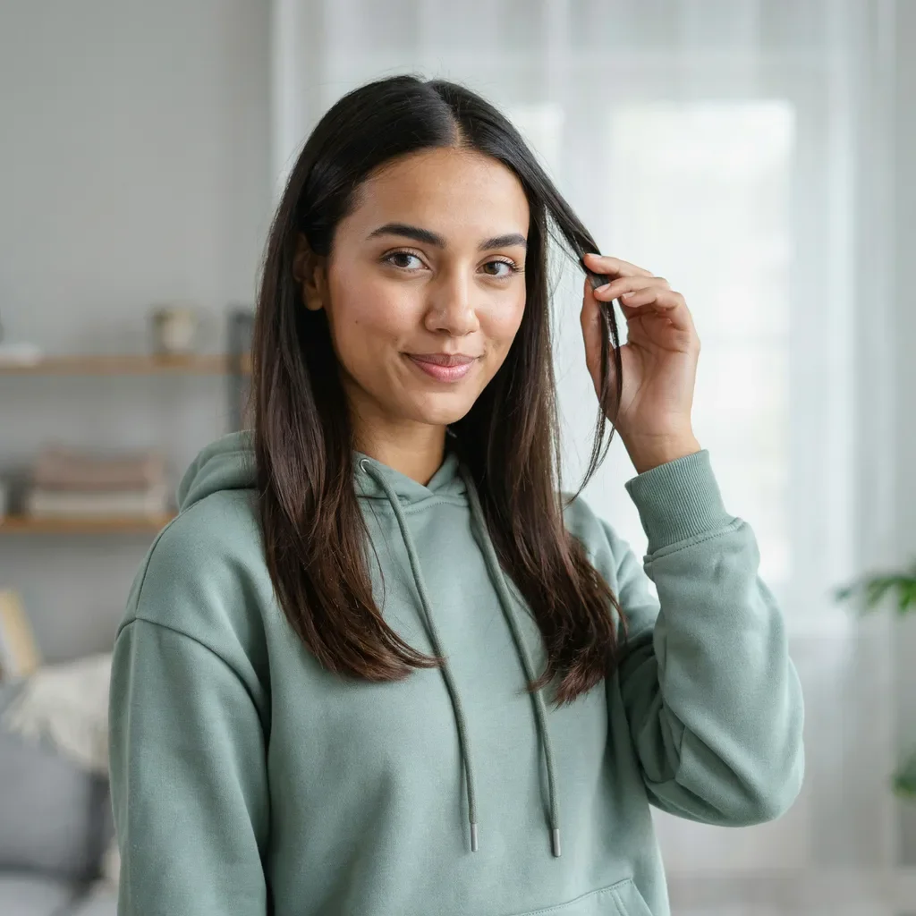 Straight hair with flipped ends look