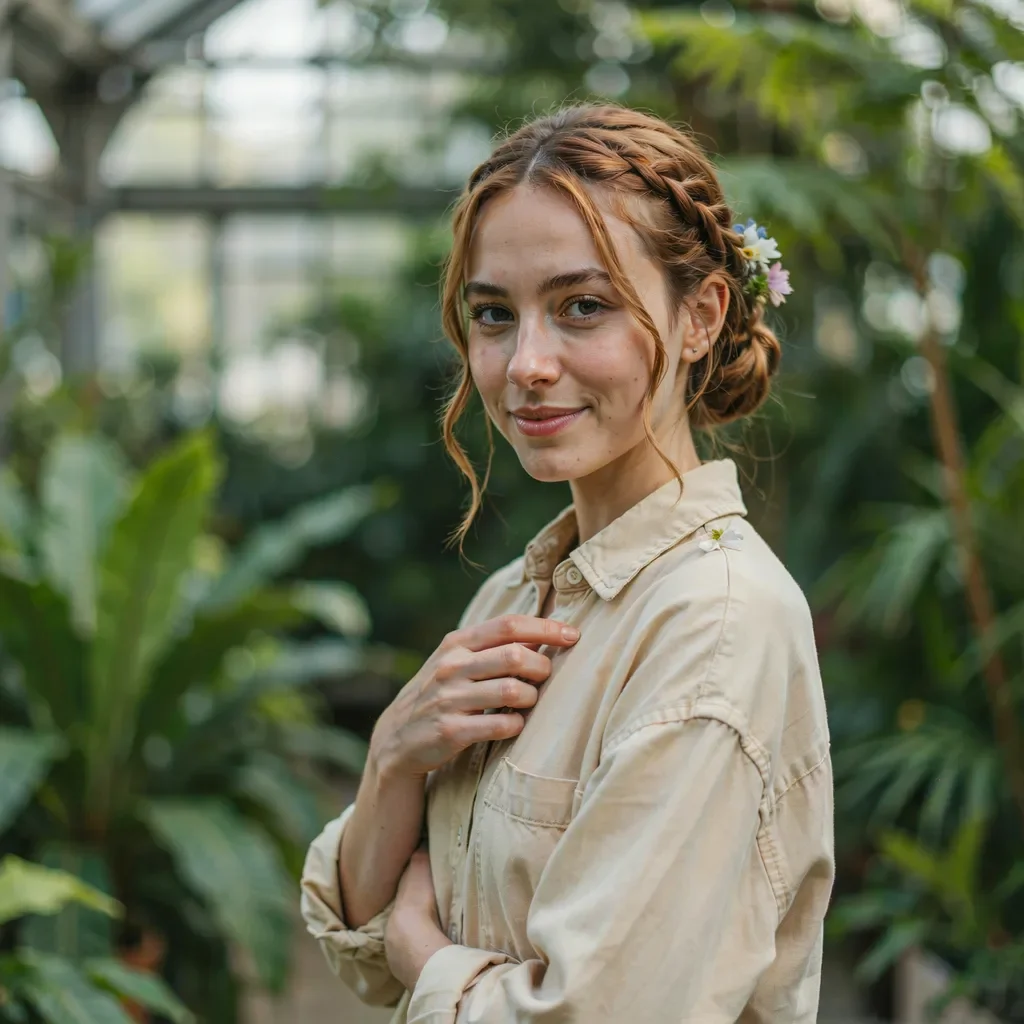 Floral-pinned loose waves for brides
