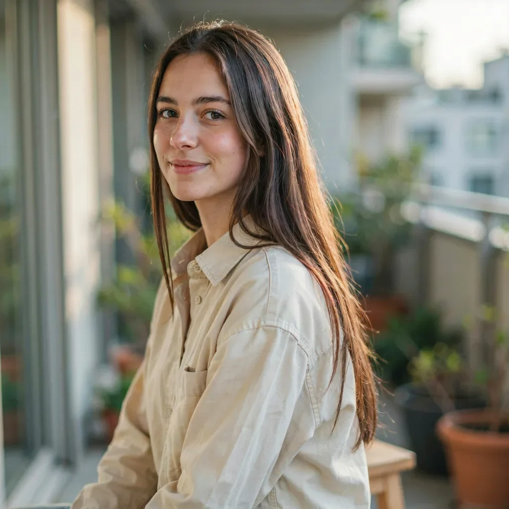 Glass-like pin-straight hair look