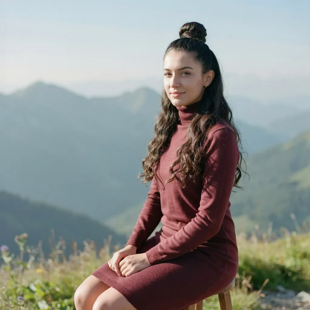 Half-up top knot with loose curls hairstyle