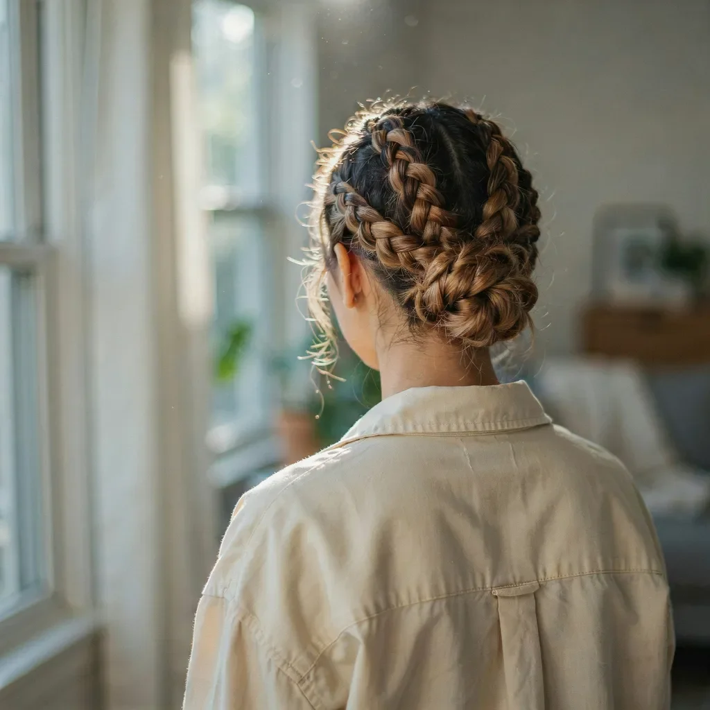 Honey blonde braids with subtle dimension hairstyle