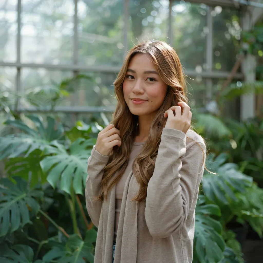 Honey-touched light brown layered hairstyle