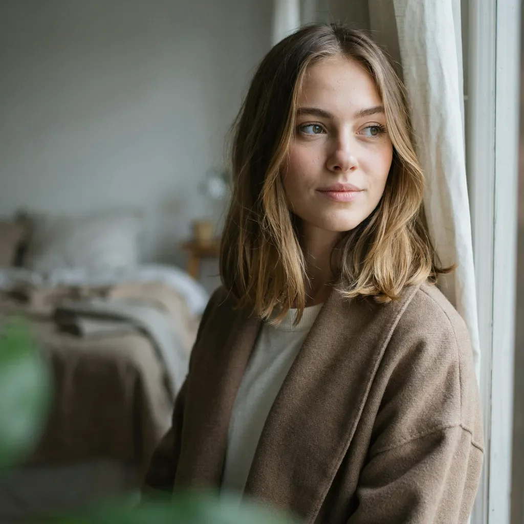 Long bob with face-framing highlights hairstyle