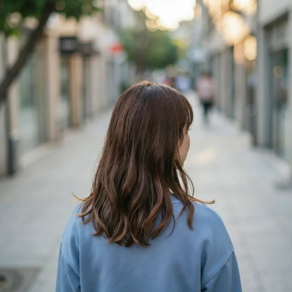 Long bob with subtle balayage hairstyle