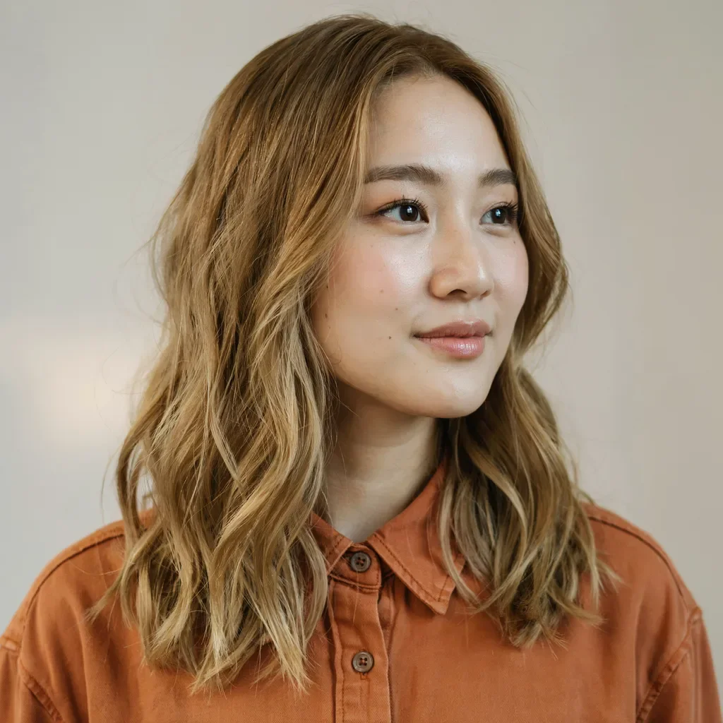 Loose beach waves with textured ends
