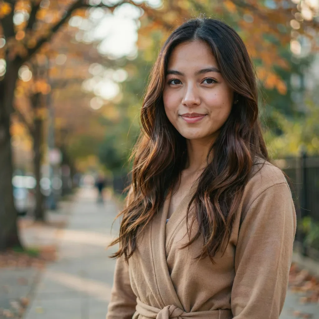 Loose waves with caramel brown ends hairstyle