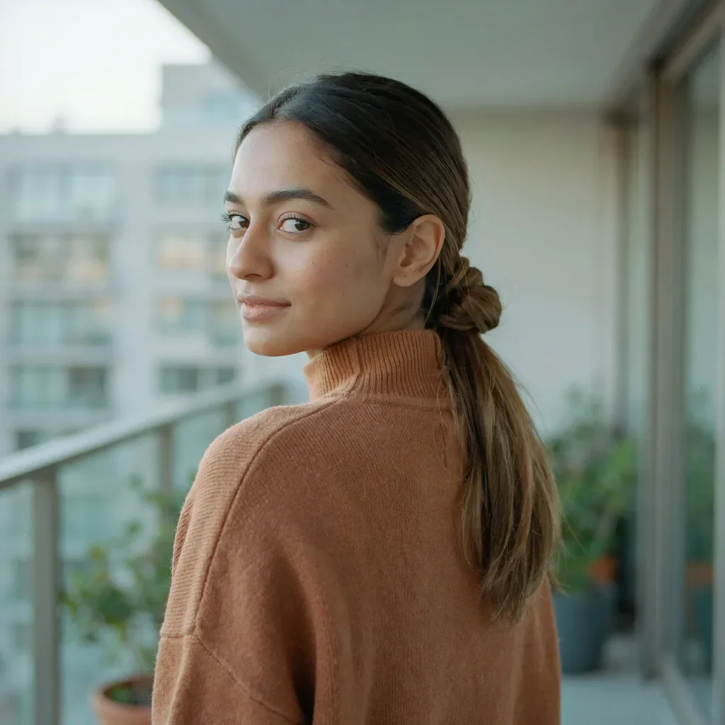 Low ponytail with wrapped strand school hairstyle