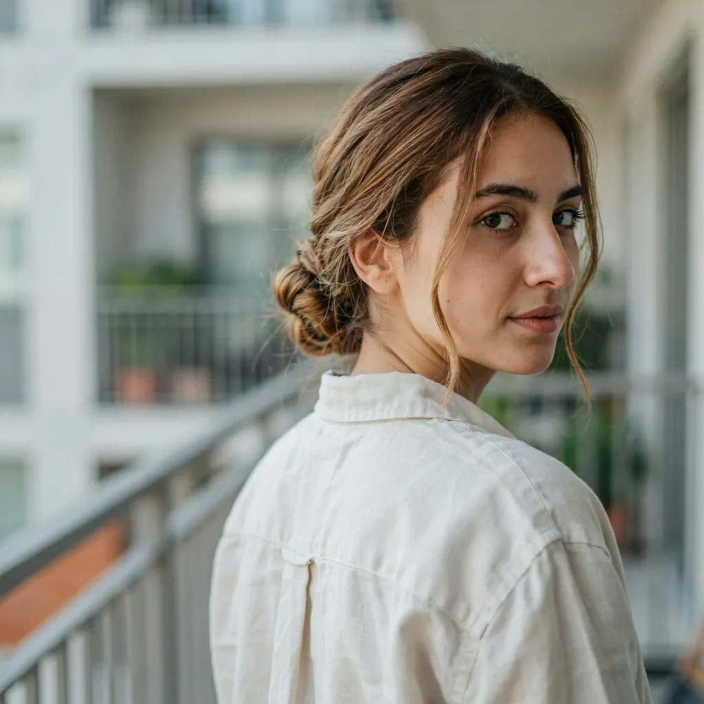 Low twisted chignon back to school hairstyle