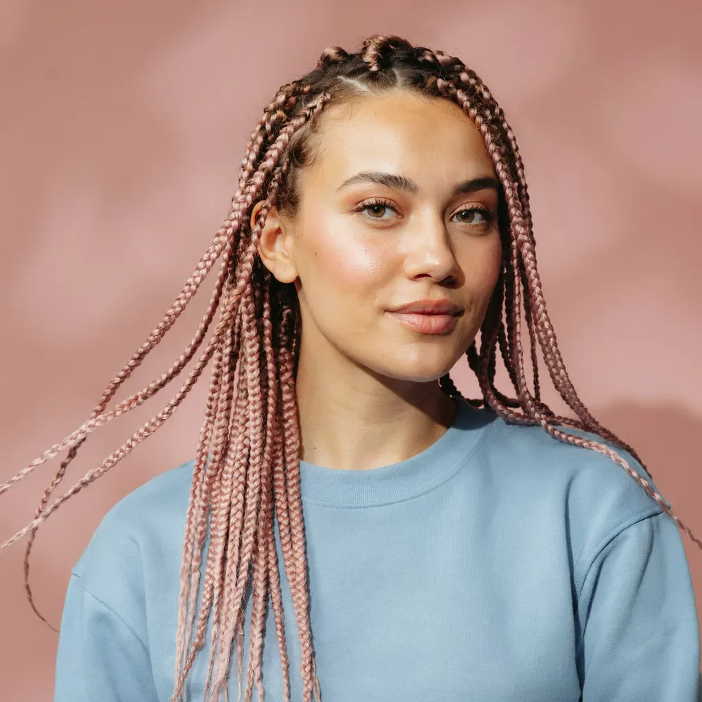 Millennial pink gloss on straight hair hairstyle