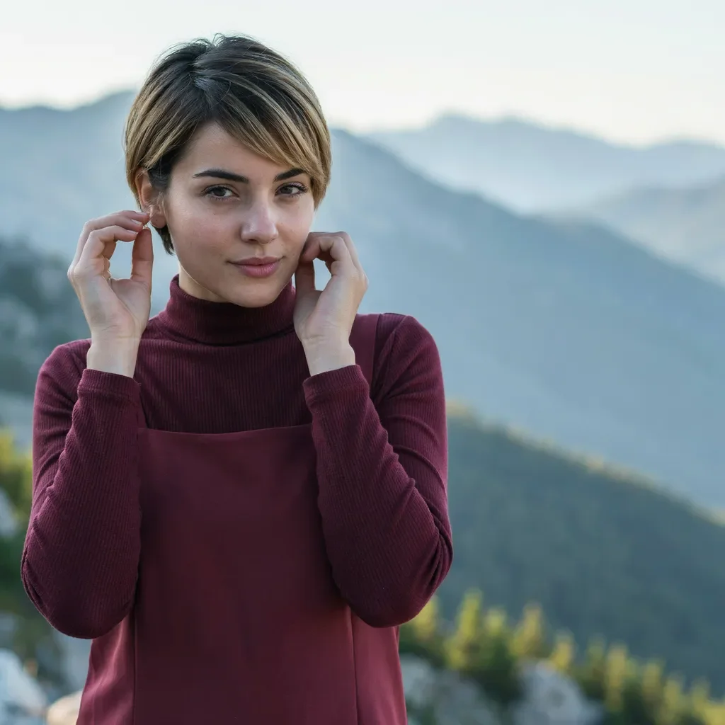 Pixie cut with mini side swept fringe hairstyle