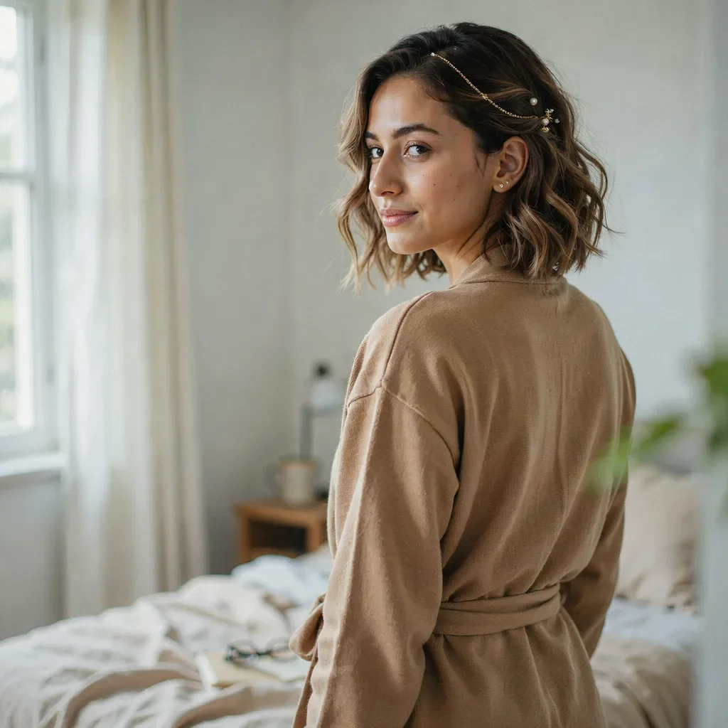 Short hair bridal waves with accessories