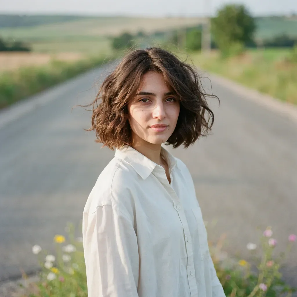Short shaggy curls hairstyle