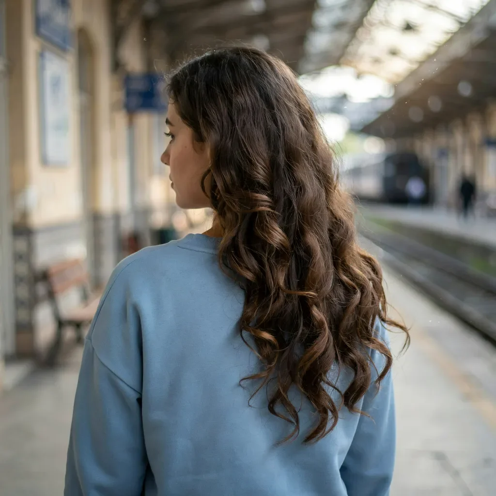 Side-swept curls bridal hairstyle