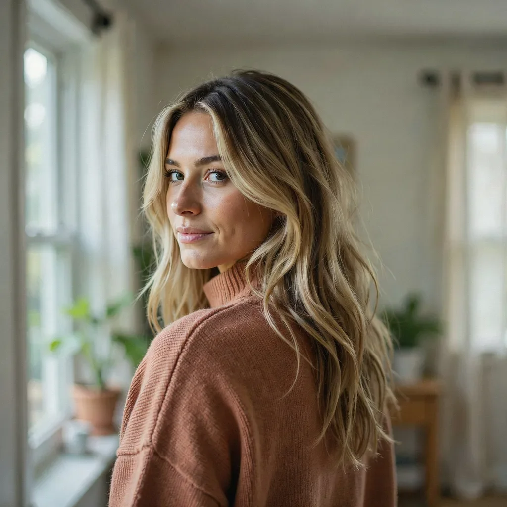 Smudged root blonde melt hairstyle