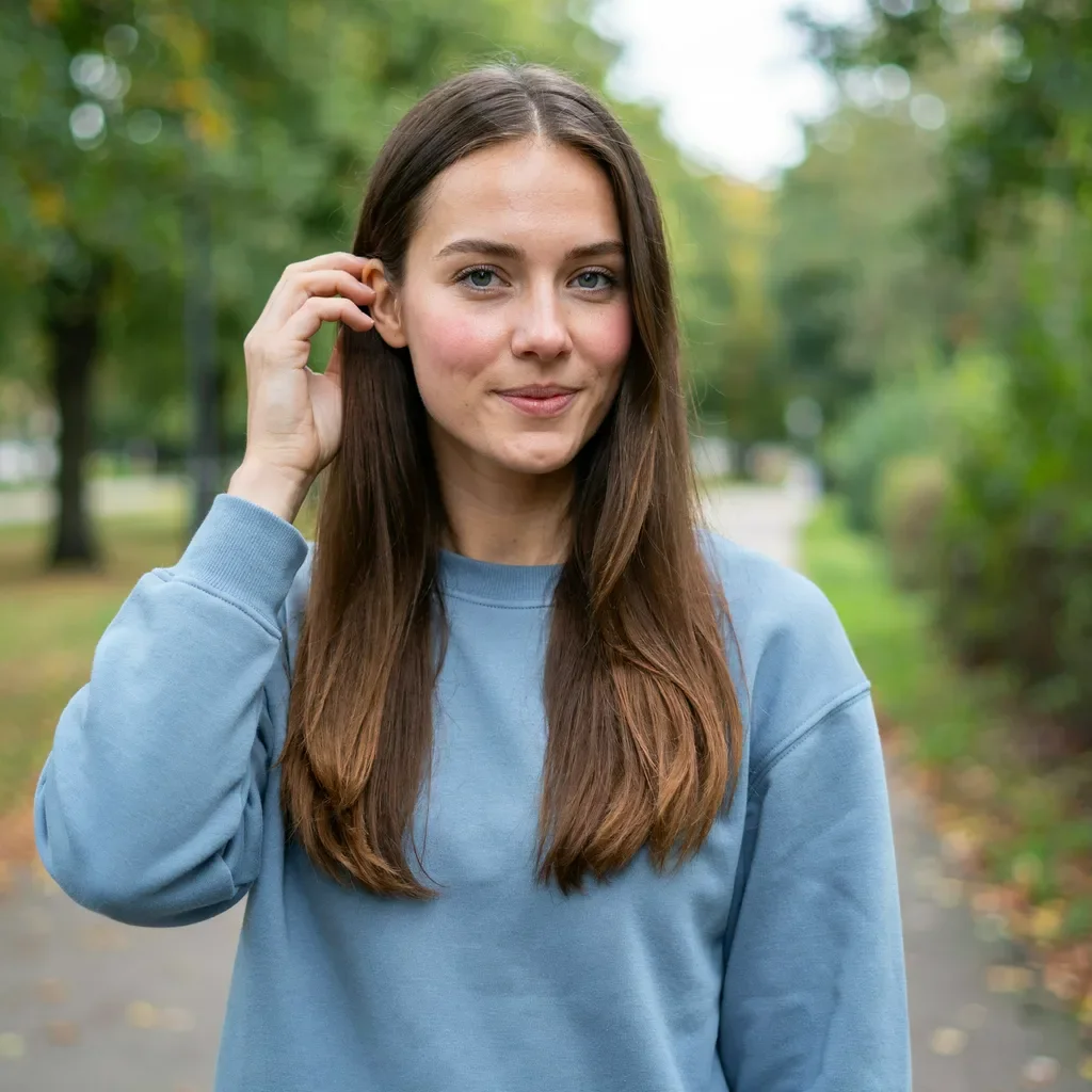 Straight lob with subtle brown ombre hairstyle