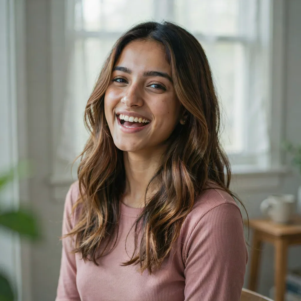 Sun-kissed caramel balayage highlights on brown hair
