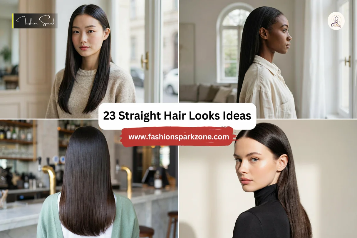 Sleek jet black straight hair look with mirror shine falling past shoulders