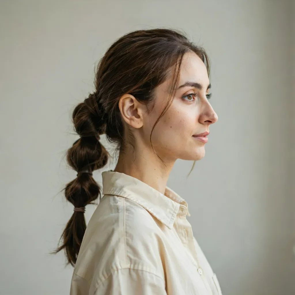 Twisted low pigtails back to school hairstyle