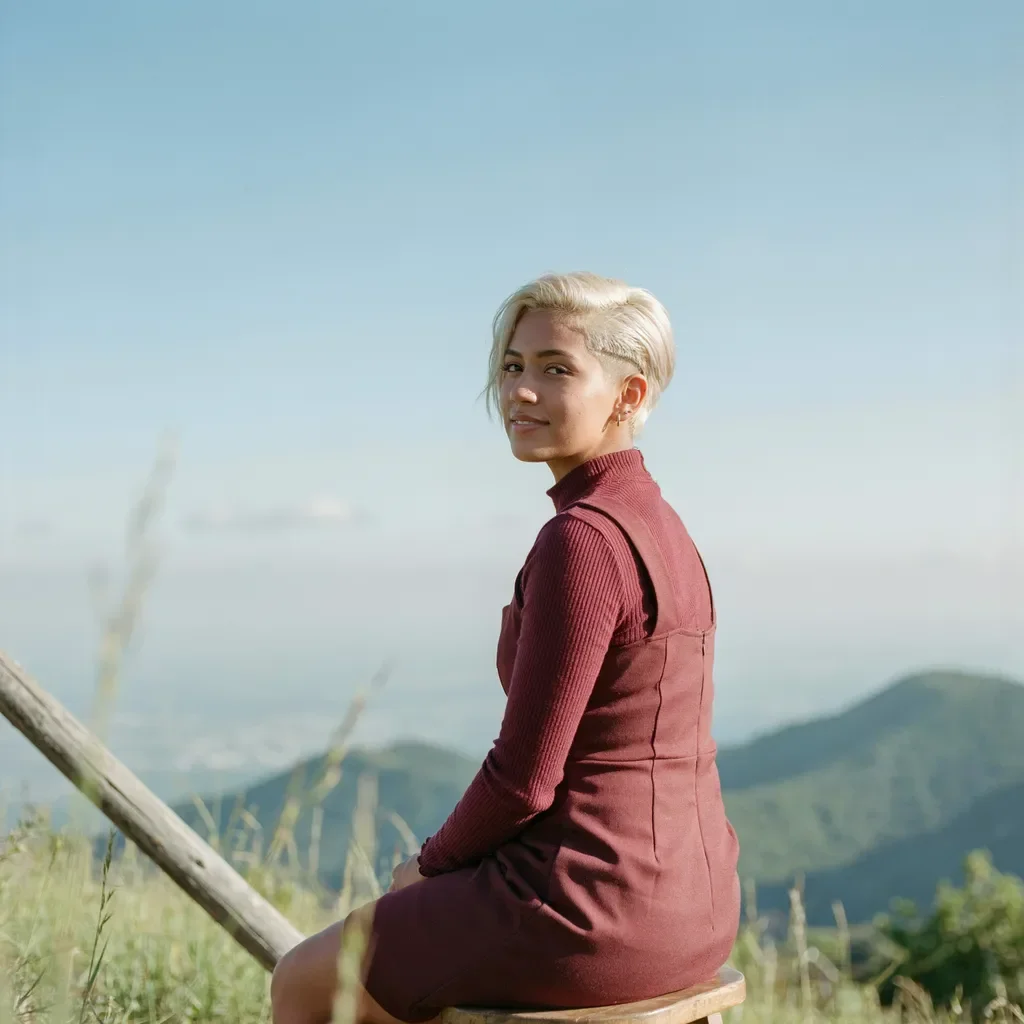 Undercut pixie cut with shaved nape hairstyle