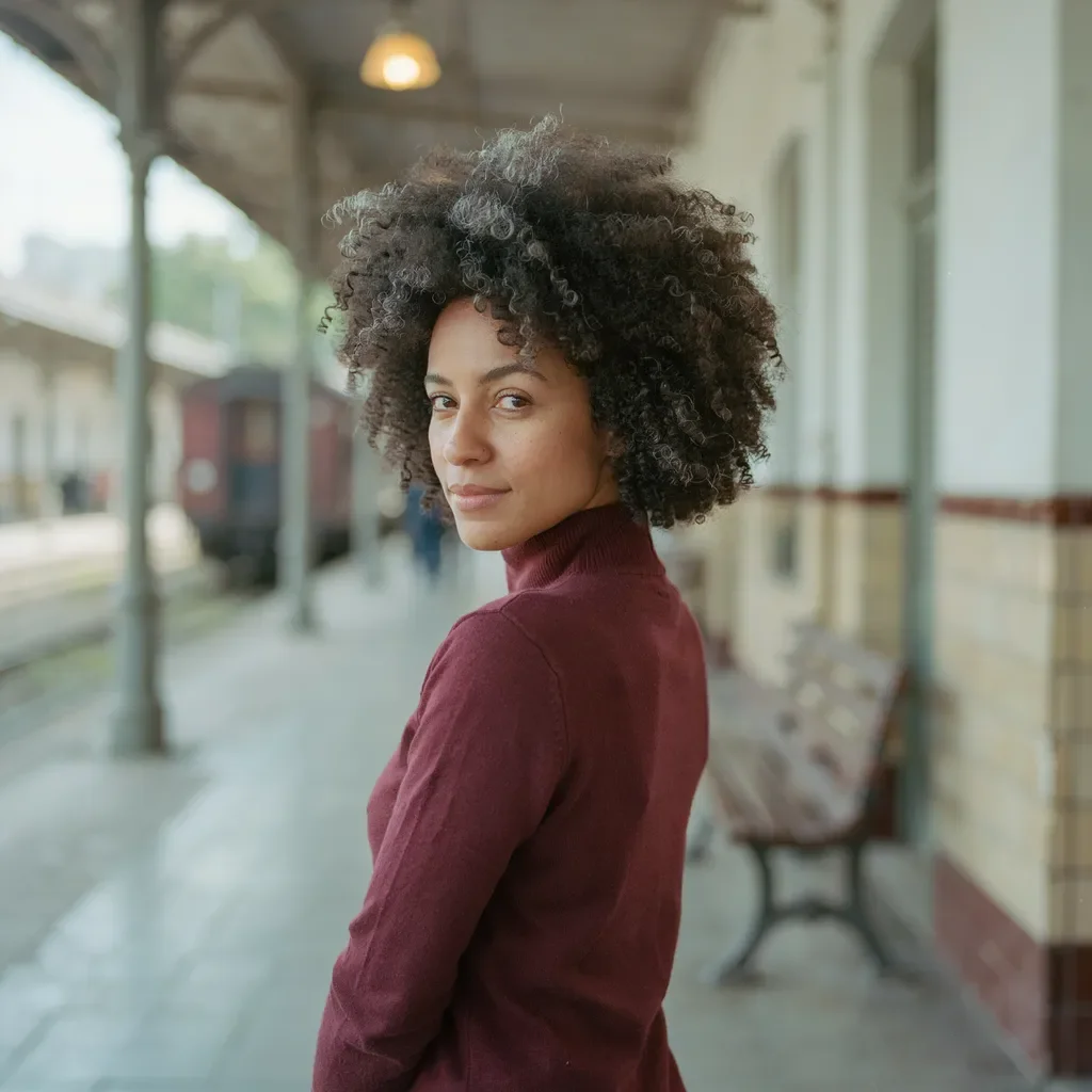 Voluminous afro with shape hairstyle