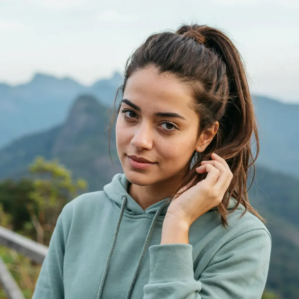 Voluminous teased ponytail hairstyle