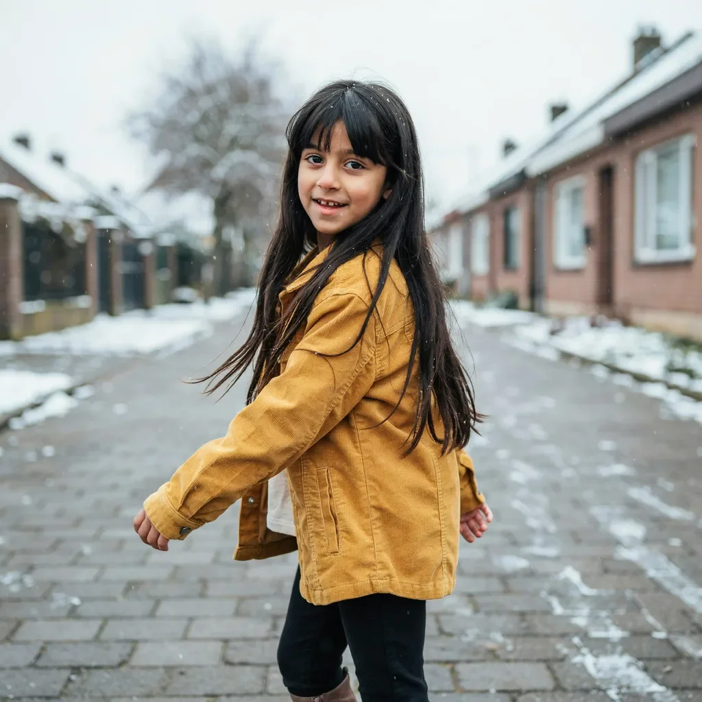 Straight hair with wispy bangs look