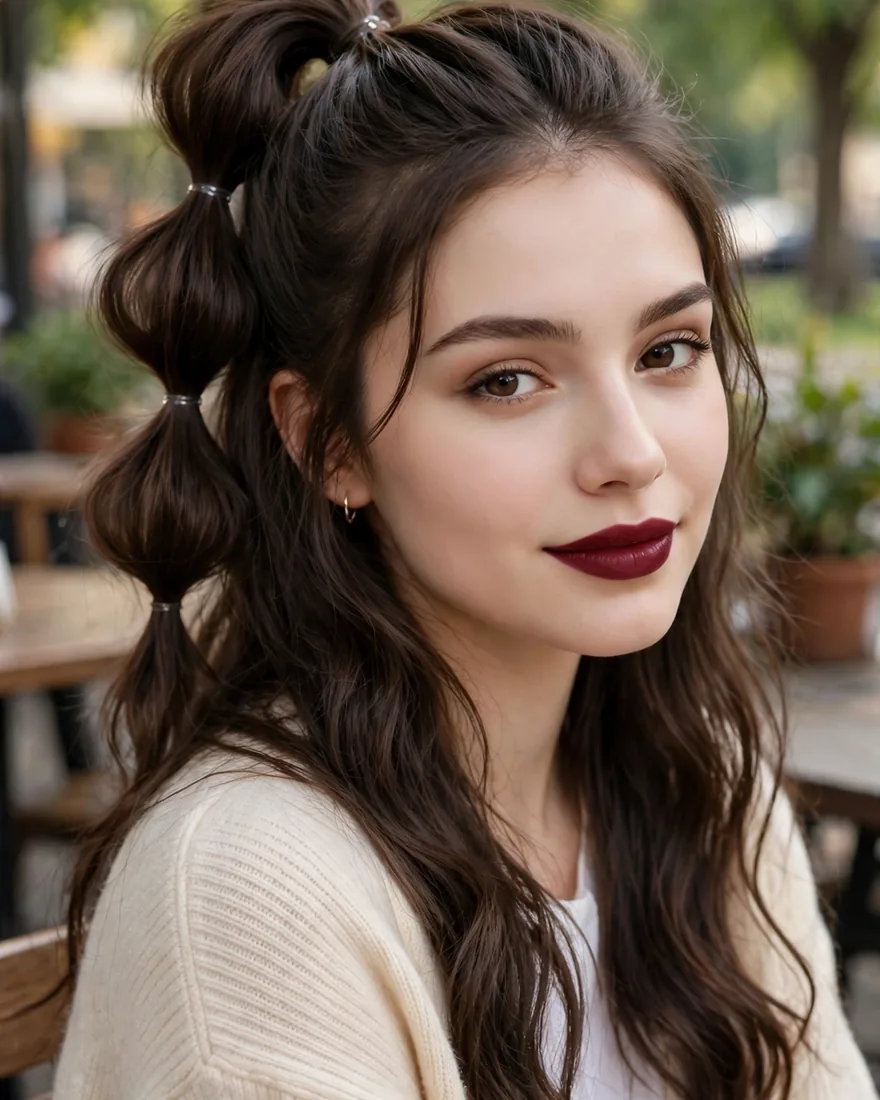 3. 6-Minute Half-Up Bubble Pony