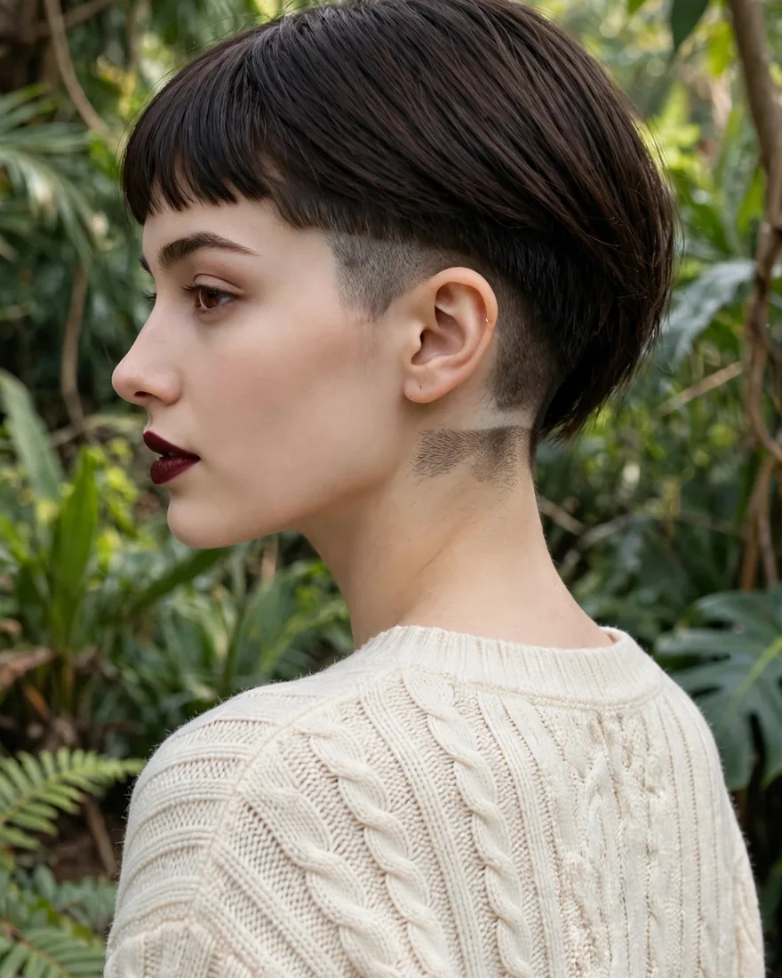 A-Line Bob With Undercut and Baby Bangs