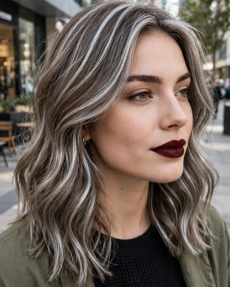 Ash Brown With Silver Foil