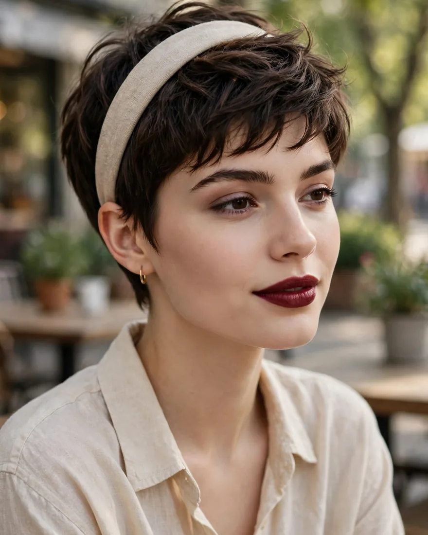 Pixie With Headband for Effortless Mornings