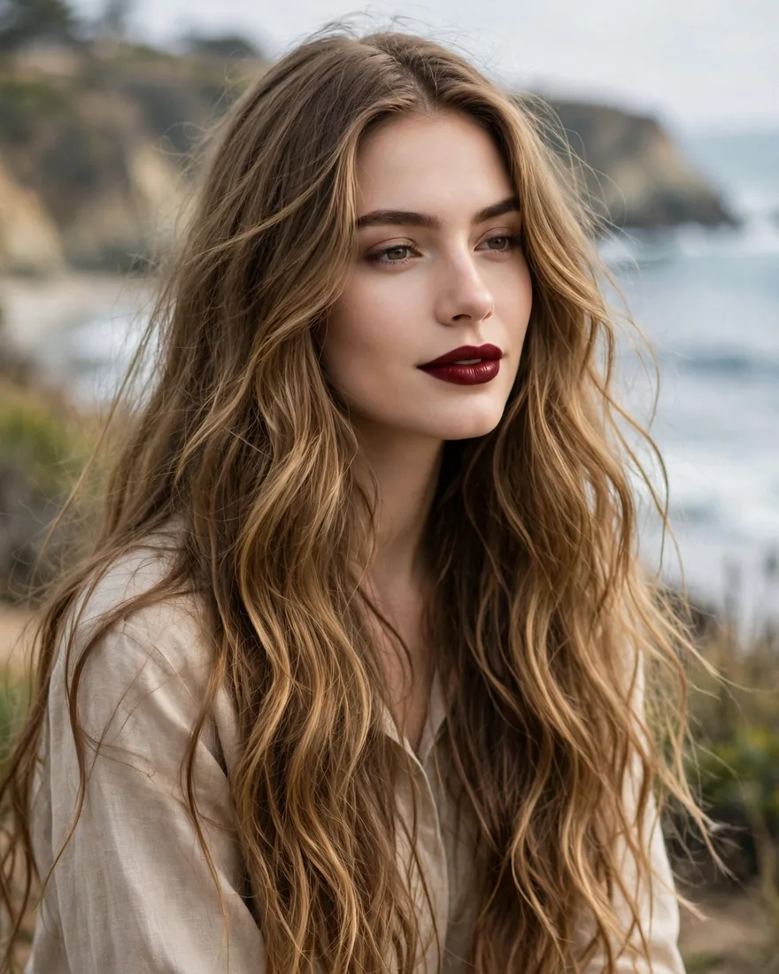 Soft Beach Waves Middle Part