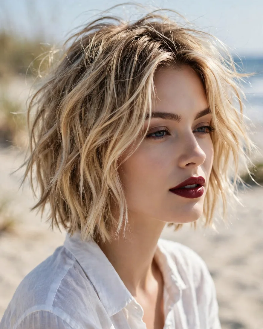 Blonde Balayage Choppy Bob Blonde Balayage Choppy Bob